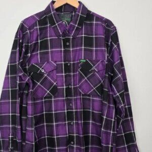 Dixxon Flannel The Regan Purple Plaid Shirt 2XL Horror Collab D-Tech Exorcist